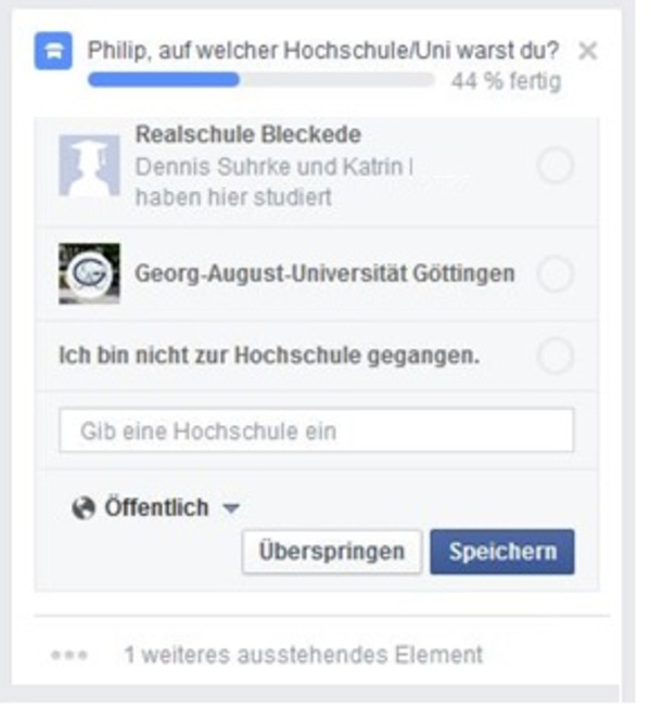 Kontaktpflege über Facebook